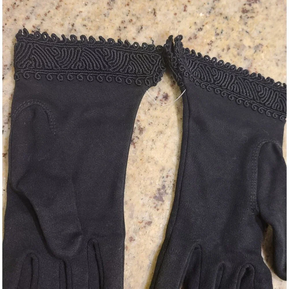 New? Vtg Size 6 Small Black Cotton Stretch Formal 8.5